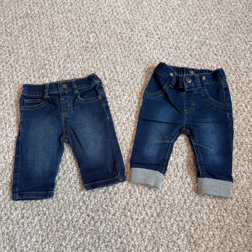 Cat & Jack Baby Boy Jeans Bundle Dark Wash‎ Denim Size 0-3 Months